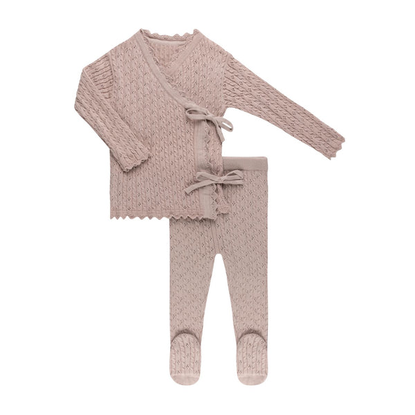 Orchid Cable Pointelle Knit  Set