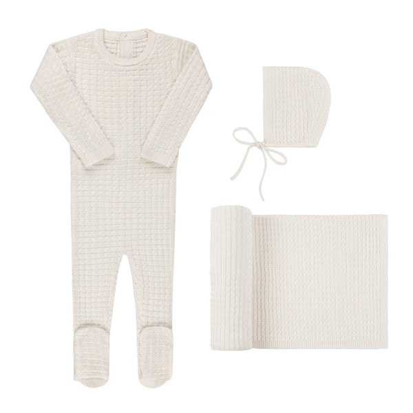 Boxed Knit Pearl Layette Set