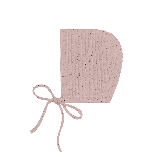 Boxed Knit Speckled Rose Bonnet