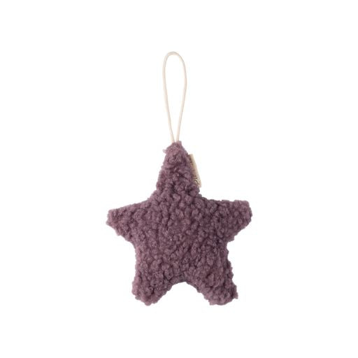 Eggplant Star Boucle Pacifier Holder