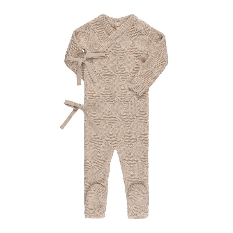Winter Cream Argyle Knit Footie