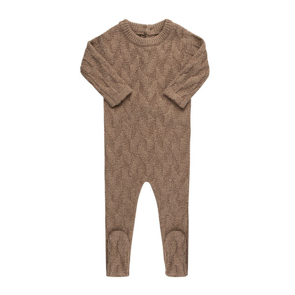 Coffee Jigsaw Knit Footie