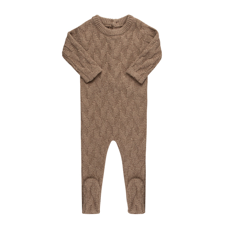 Coffee Jigsaw Knit Footie