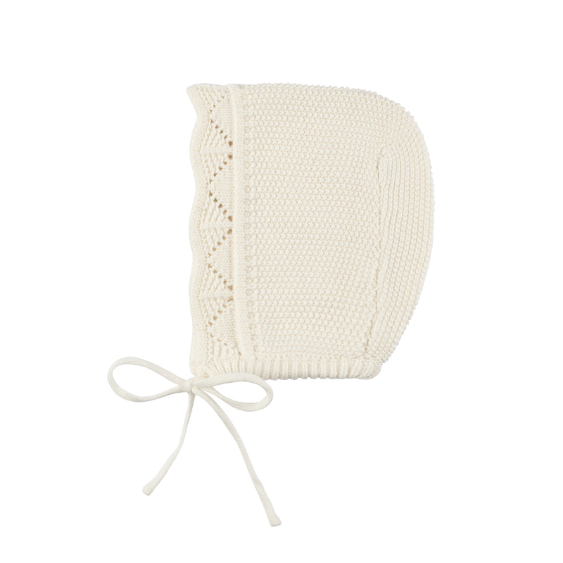 Ivory Lace Knitted Bonnet