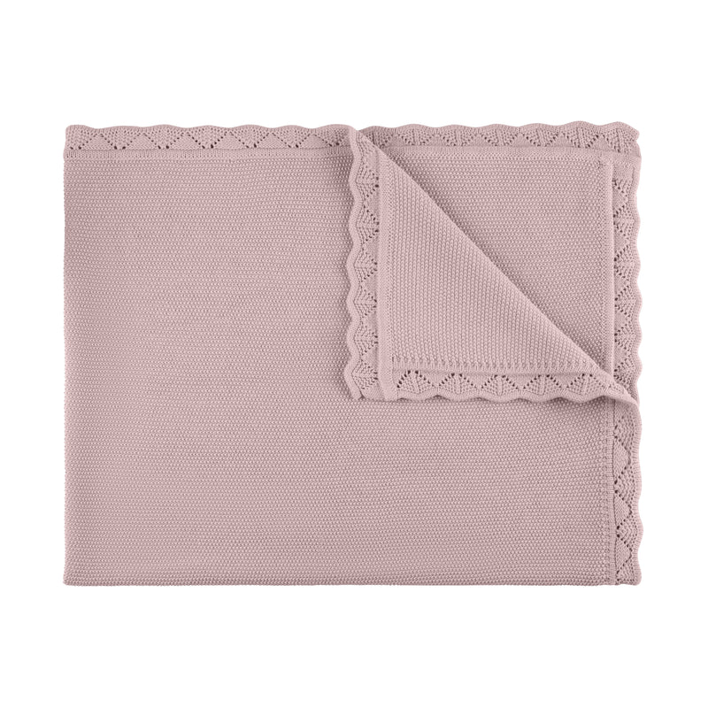 Blush Lace Knitted Blanket