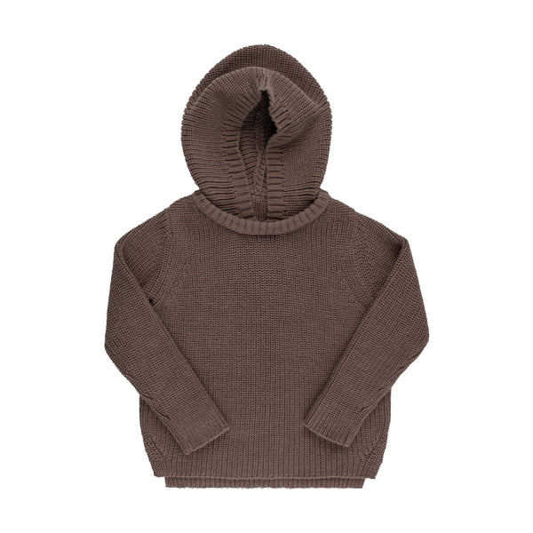 Deep Taupe Hooded Knit Sweater