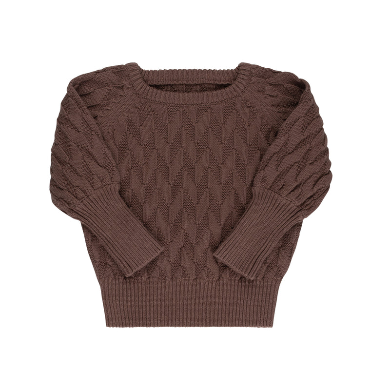 Rustic Aubergine Jigsaw Knit Sweater