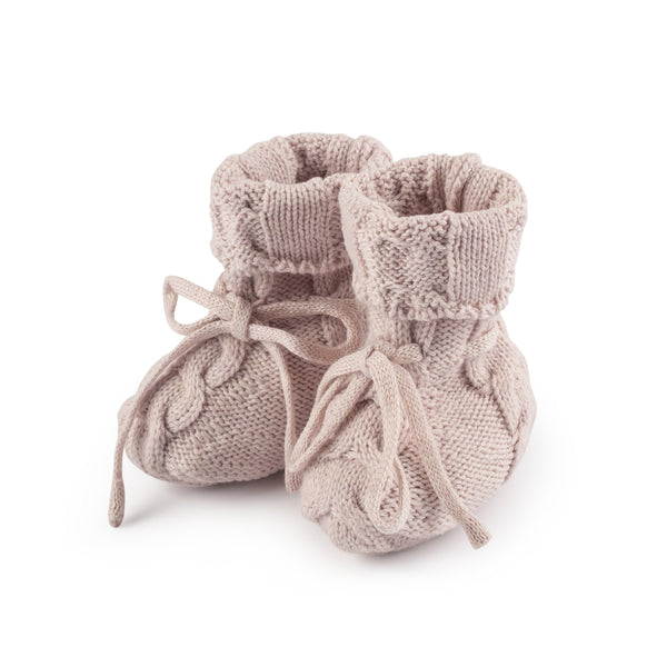 Soft Blush Cashmere Feel Cableknit Booties